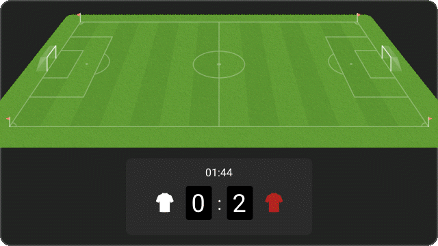AiOdds Live Tracker football pitch widget interface